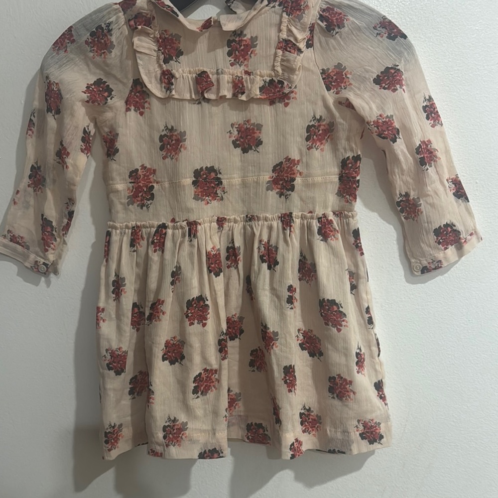 Floral Kids Top - Cream and Red